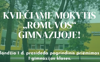 KVIEČIAME MOKYTIS „ROMUVOS“ GIMNAZIJOJE!